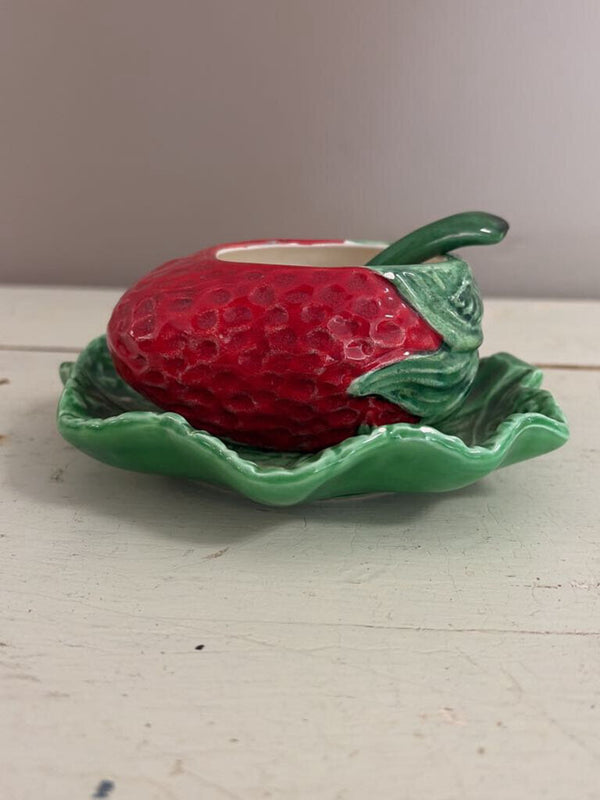 strawberry dish with spoon