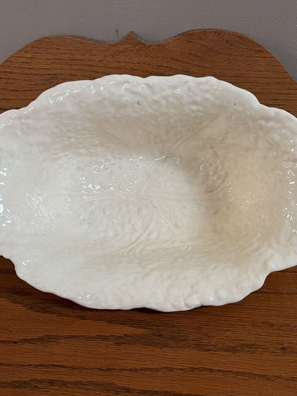 antique white oval cabbage bowl