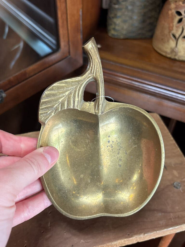 #627 Brass Apple Catch All Dish