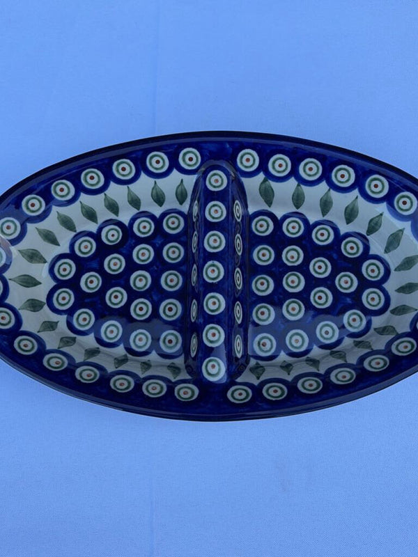 divided Polish pottery dish