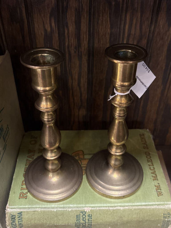 #700 Pair of Brass Candleholders