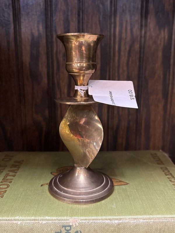 #707 Brass Twisted Candleholder