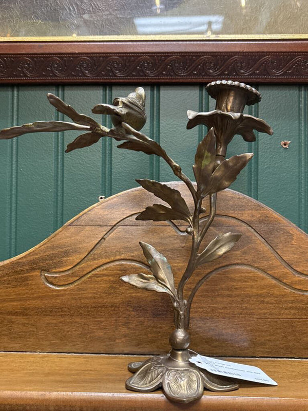 #777 Brass Candleholder with Bird