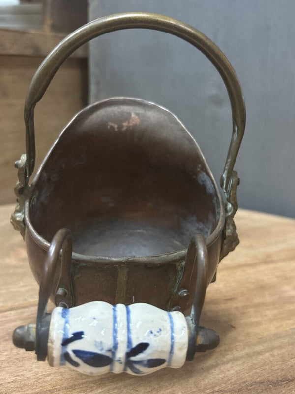 Dutch Copper and Brass Scuttle Bucket