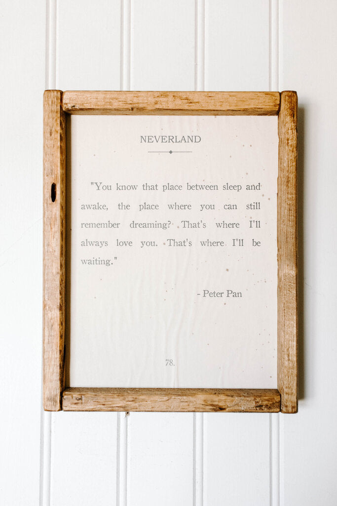 Neverland Wood Sign