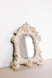 16" white resin mirror