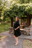 black linen dress