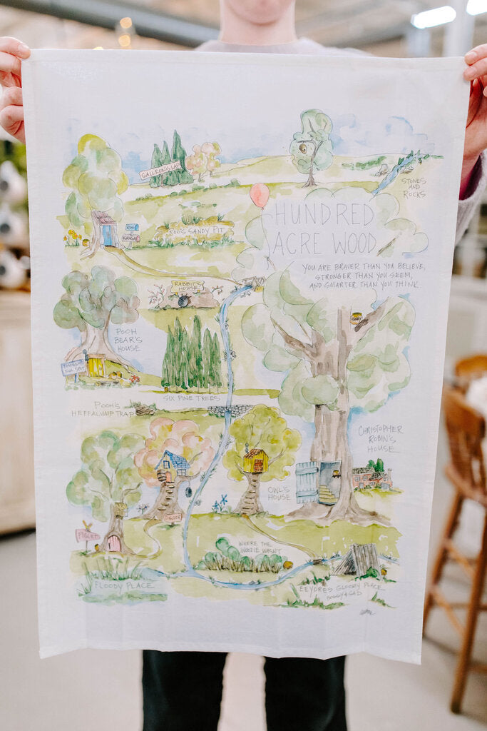 Pooh's hundred acre wood tea towel