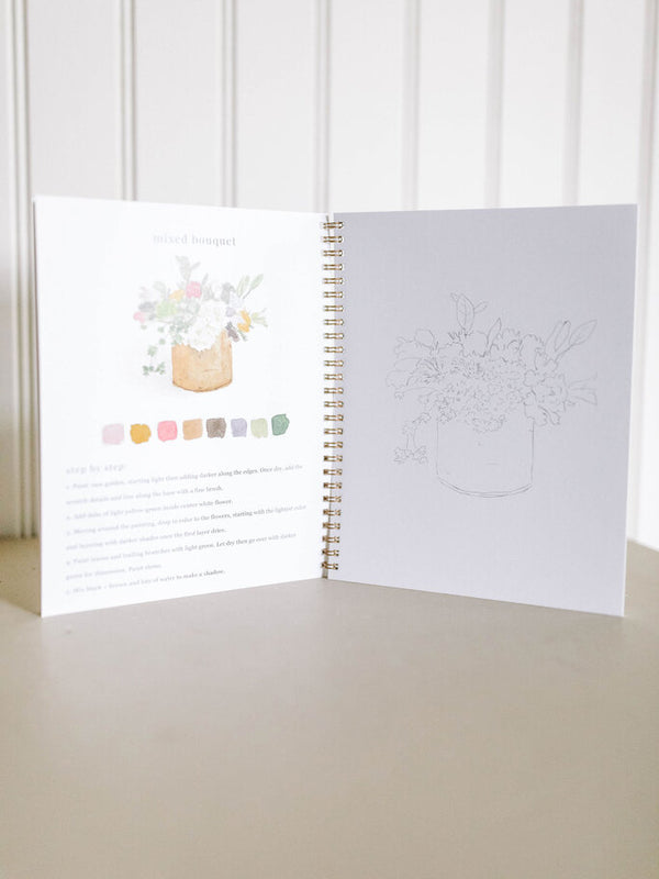 bouquets watercolor workbook
