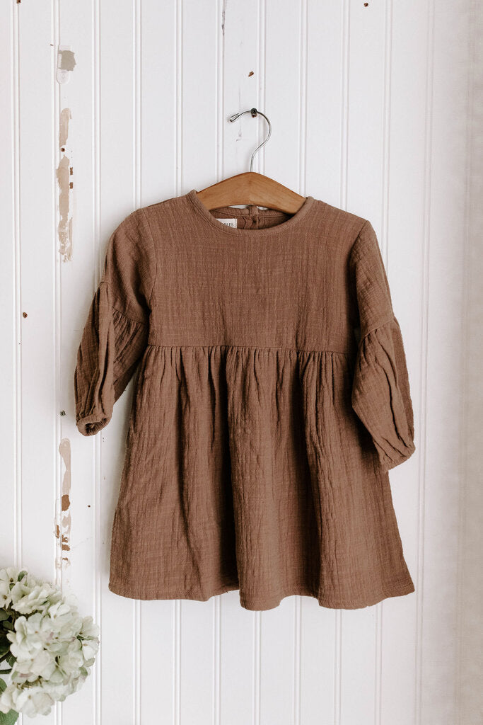 brown cotton muslin dress