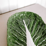 hand painted ceramic cabbage shaped platter
