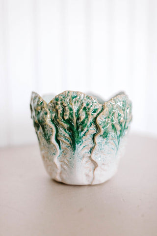 Stoneware Cabbage Shaped Planter