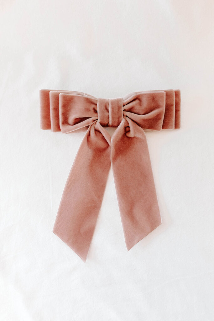 traditional dusty mauve bow barrette