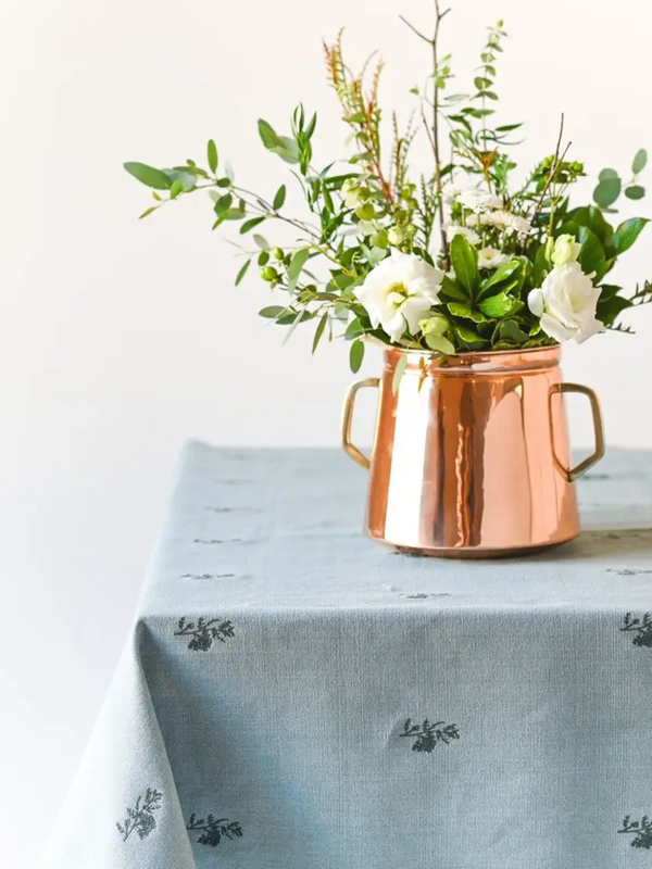 Blue Fleur Embroidered Tablecloth (60x90)