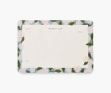 hydrangea weekly desk pad