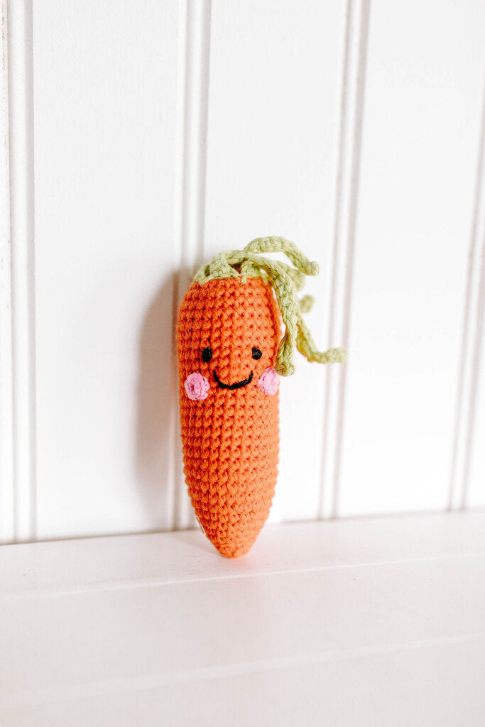 friendly plush carrot rattle