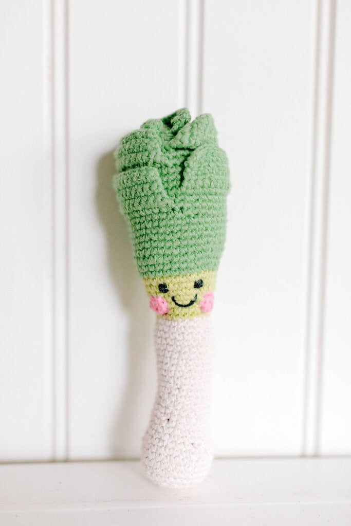 friendly plush leek rattle