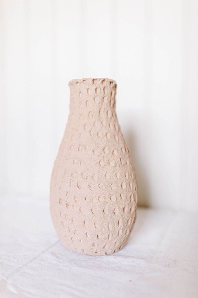 paper mache cream vase