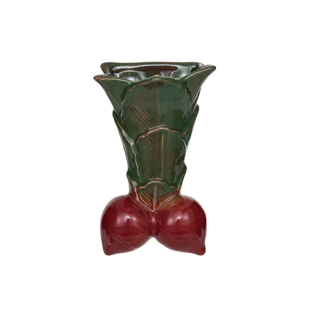 stoneware radish shaped wall vase