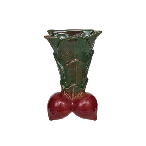 stoneware radish shaped wall vase