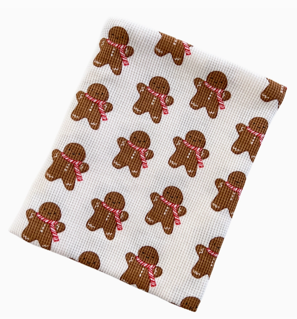 cotton waffle gingerbread man swaddle