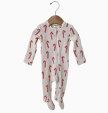 candy cane waffle footie jammies