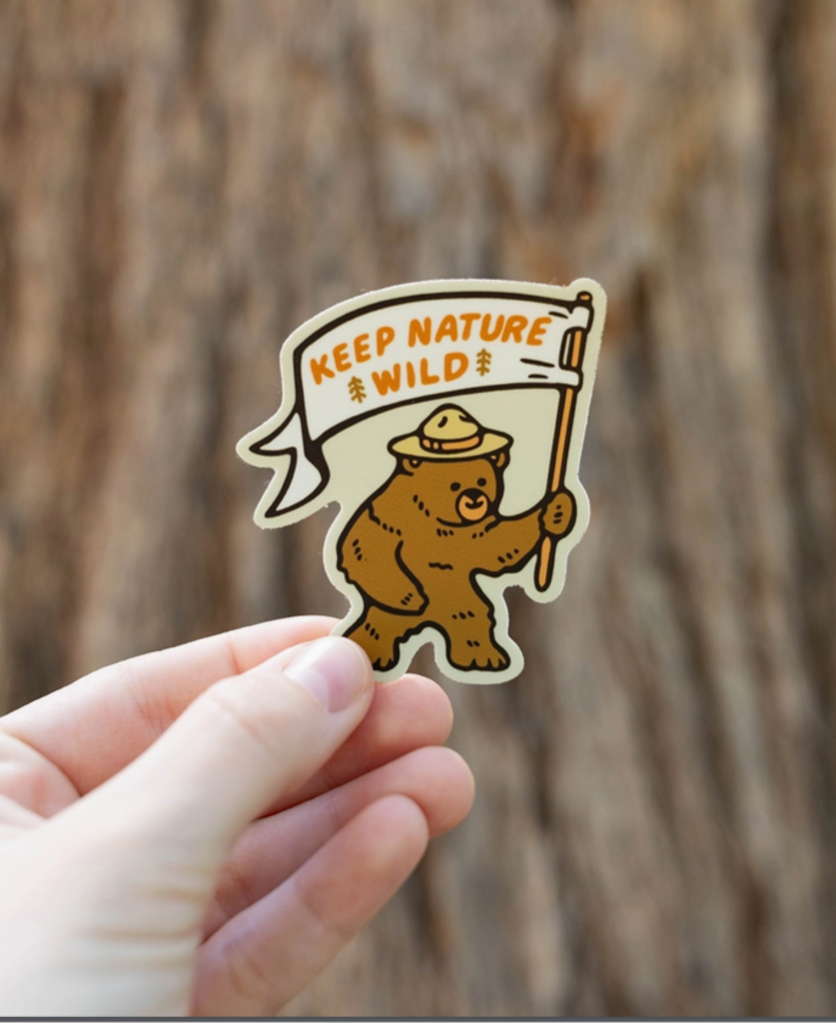 happy camper bear sticker