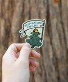 happy camper pine sticker