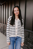 Striped button up cardigan