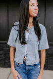 denim front tie top