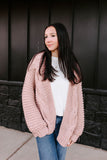 latte chunky cable cardigan