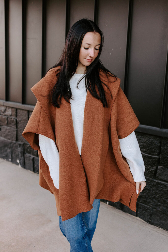 Camel Oversized Poncho