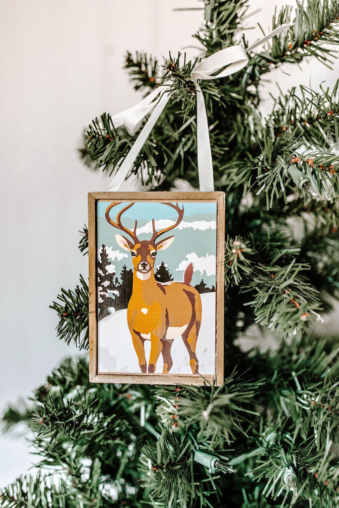 deer in the snow paint by number ornament