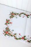 White Embroidered Table Runner