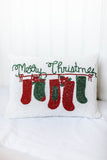 Beaded Merry Christmas Lumbar pillow