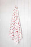 cotton waffle candy cane swaddle