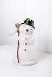 Snowman with a top hat & broom