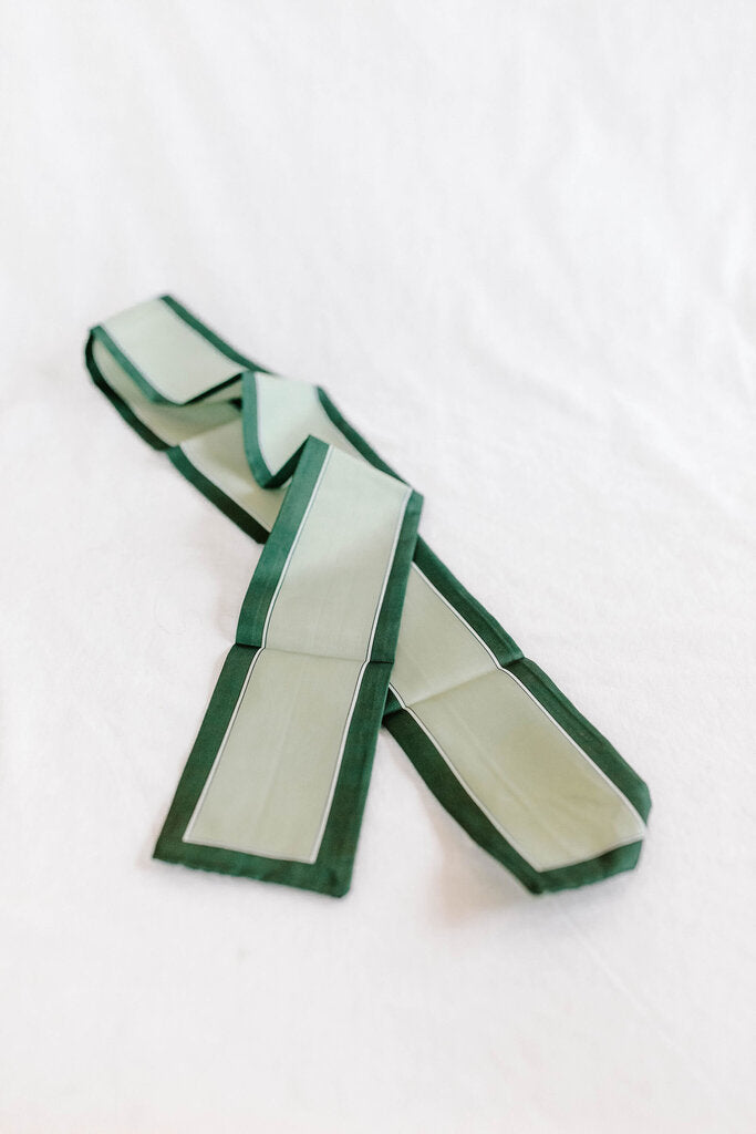 dark green silk scarf