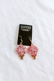 pink gold christmas ornament earrings