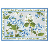 27x40 blue hydrangea hook rug