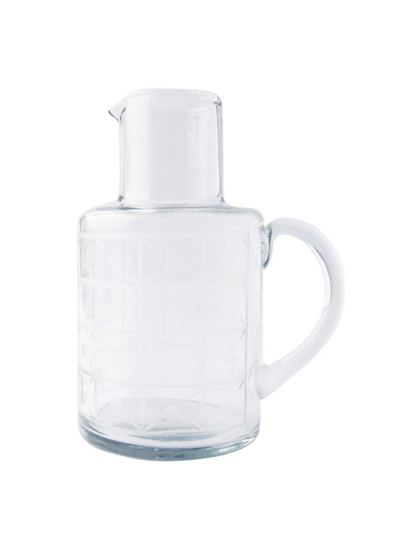 32 oz. Blown Recycled Etched Glass Pitcher