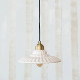 Stoneware & Metal Pleated Pendant Lamp, 6' Cord