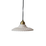 Stoneware & Metal Pleated Pendant Lamp, 6' Cord