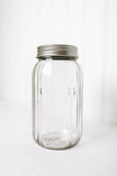 4 Cup Pressed Glass Jar w/ Metal Lid "Coffee"