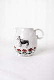 10 oz. Hand-Painted Stoneware Creamer w/ Dog & Flowers
