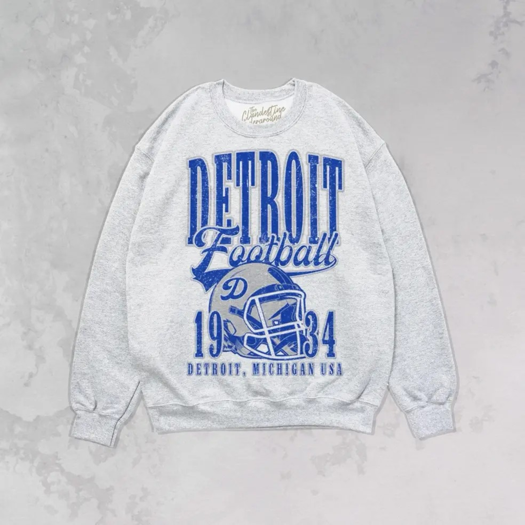 vintage Detroit football oversized sweatshirt