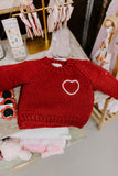 heart red knit sweater