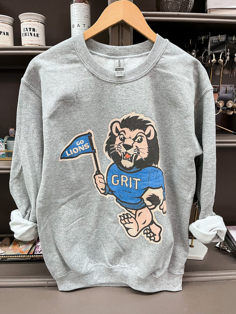 Gray Retro Lions Sweatshirt