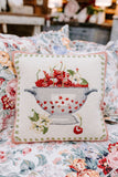 square sweet cherry and flowers hook pillow