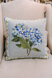 blue hydrangea hook pillow